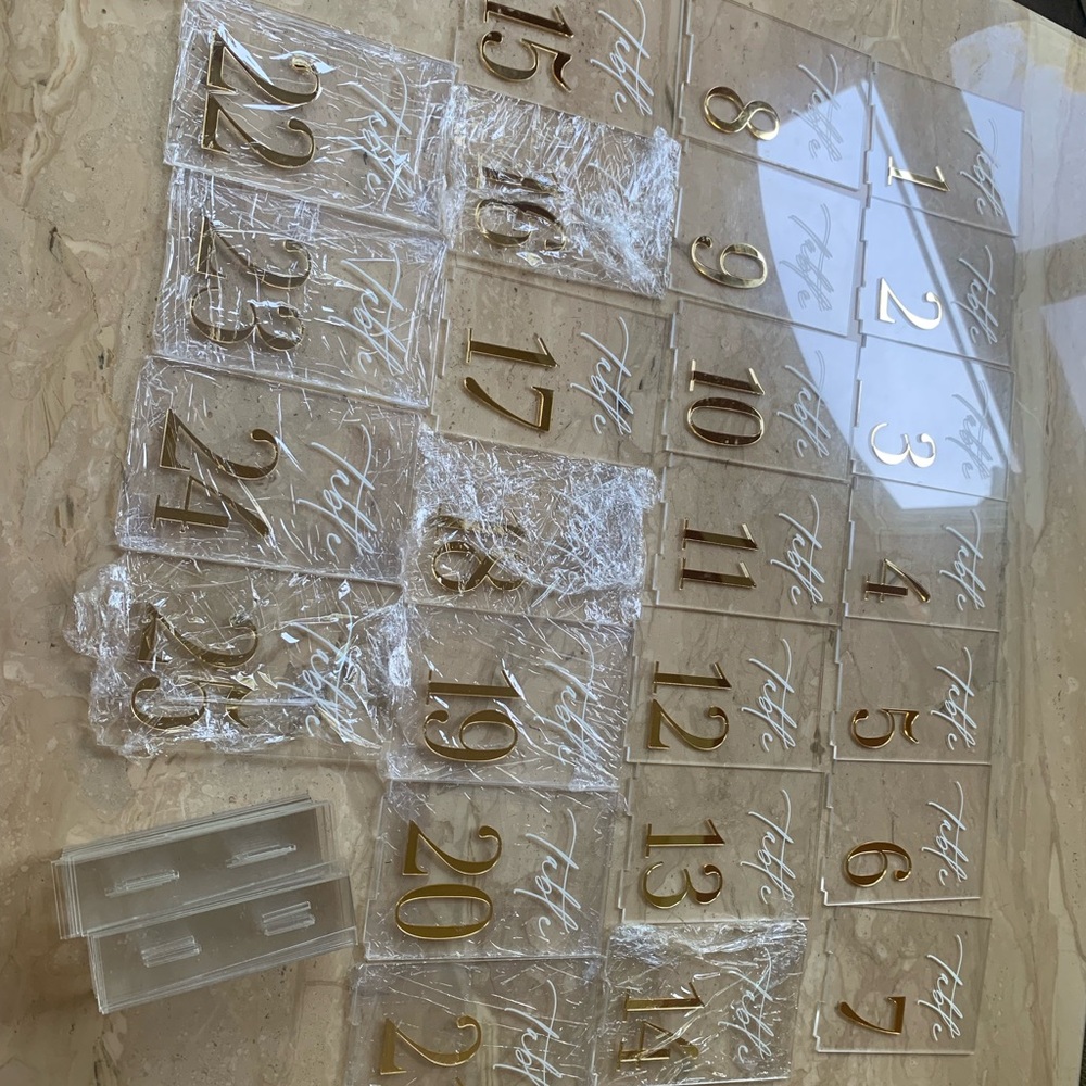 Gold Acrylic Table Numbers